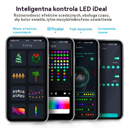 Lampki choinkowe LED RGBIC – Bluetooth z pilotem na Boże Narodzenie, wesela i imprezy (5–20 m)