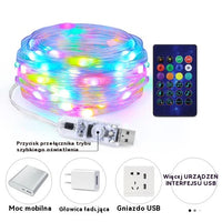 Lampki choinkowe LED RGBIC – Bluetooth z pilotem na Boże Narodzenie, wesela i imprezy (5–20 m)