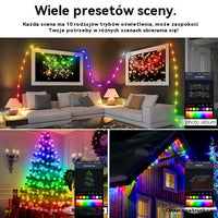 Lampki choinkowe LED RGBIC – Bluetooth z pilotem na Boże Narodzenie, wesela i imprezy (5–20 m)